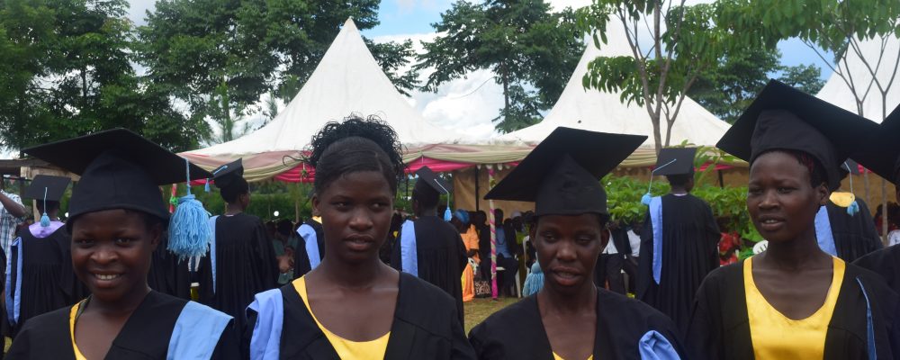 The 6th Graduation Ceremony at Apoolo Na Angor Skills Development Academy in May 2016. Four DLU-sponsored students, graduated in tailoring after one and a half years of training.