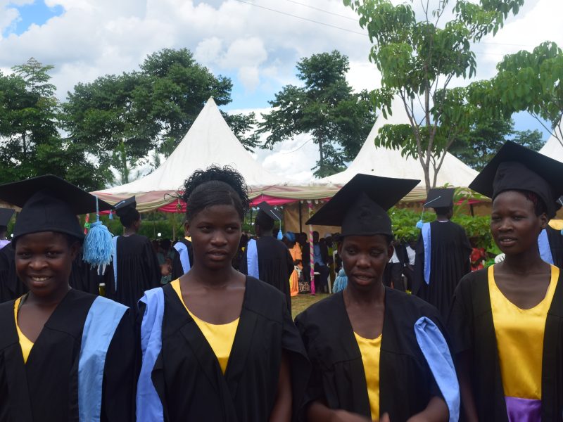 The 6th Graduation Ceremony at Apoolo Na Angor Skills Development Academy in May 2016. Four DLU-sponsored students, graduated in tailoring after one and a half years of training.