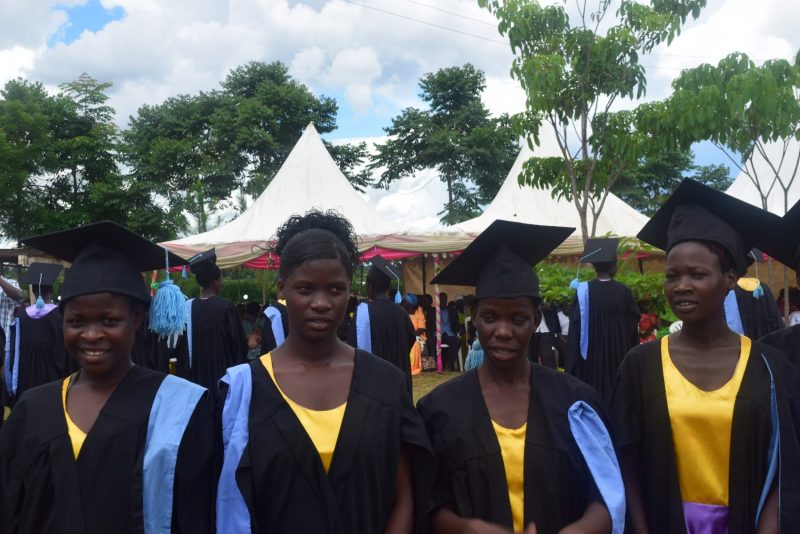 The 6th Graduation Ceremony at Apoolo Na Angor Skills Development Academy in May 2016. Four DLU-sponsored students, graduated in tailoring after one and a half years of training.