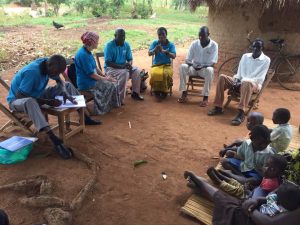 Maria from Sweden visits Olupot's family.